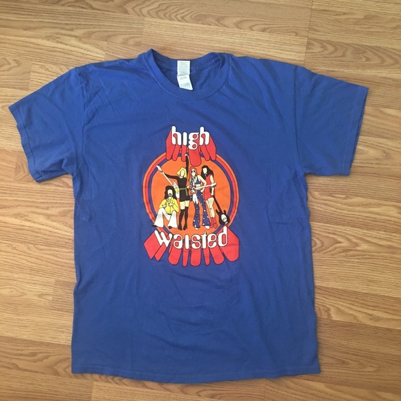 High Waisted Band Tee Shirt Size Large - Picture 1 of 7